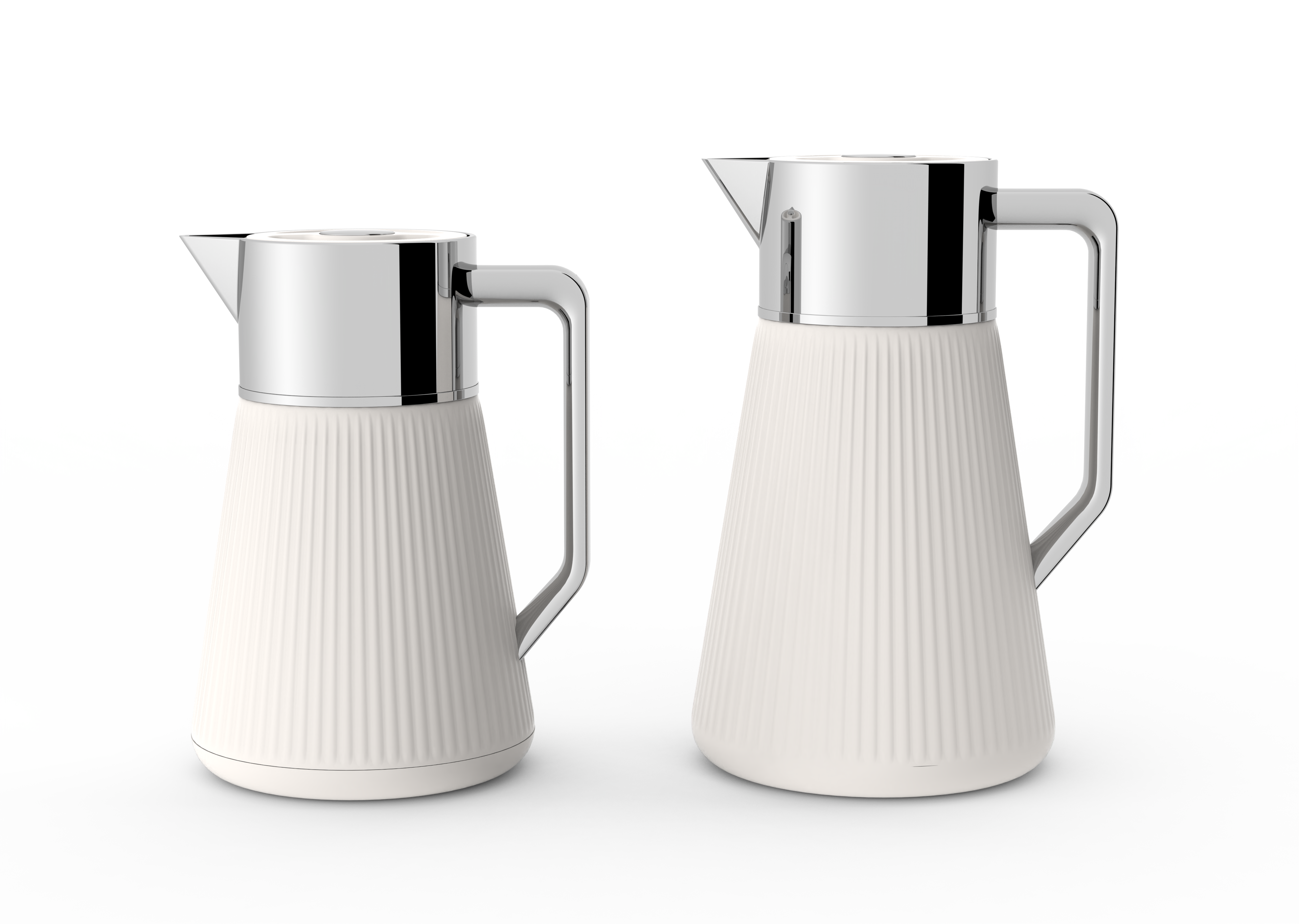 Ripple Regal Insulated Beverage Server – Plastic Body with Glass Liner, Ribbed Modern Design (0.5L / 1.0L, 4 Colors Available)