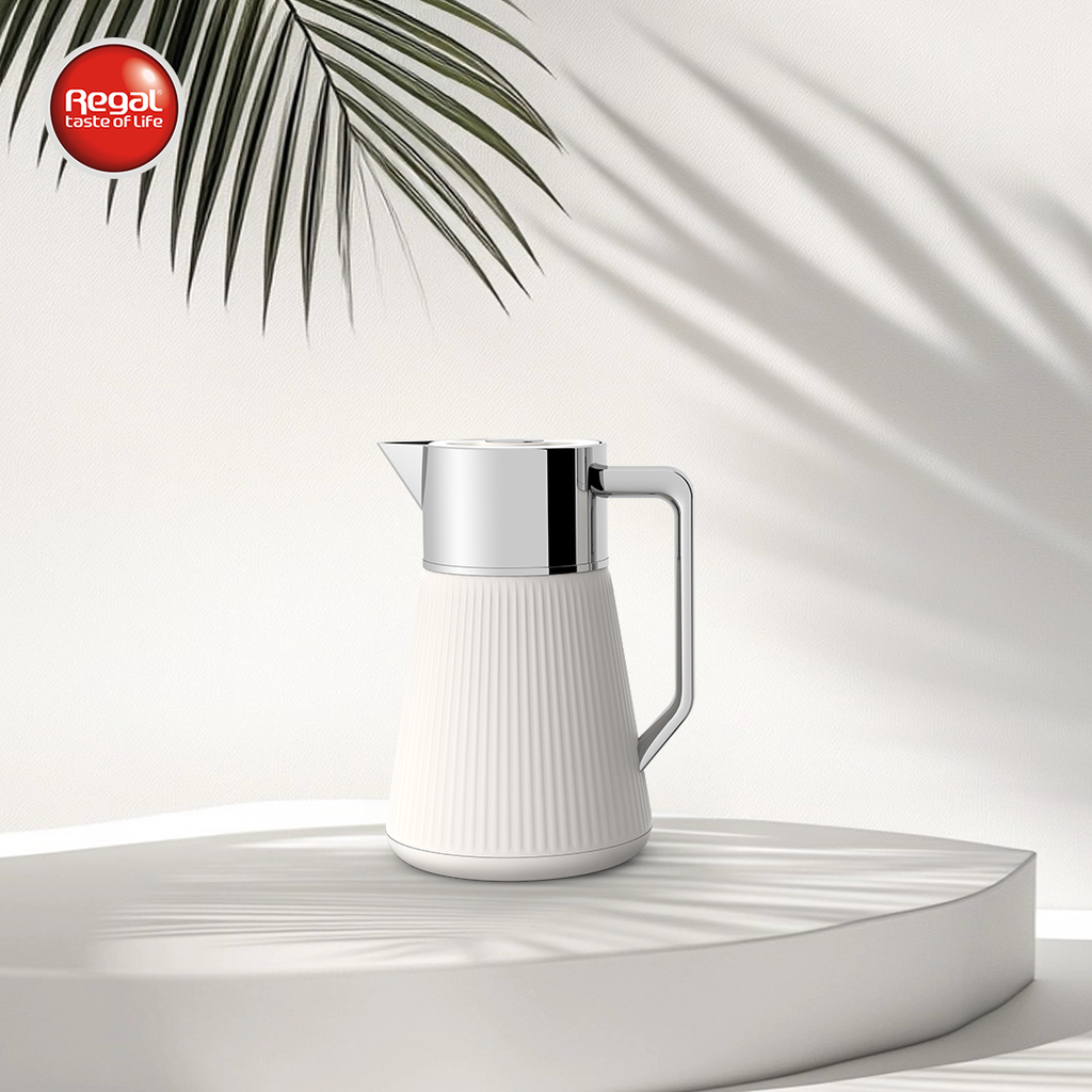 Ripple Regal Insulated Beverage Server – Plastic Body with Glass Liner, Ribbed Modern Design (0.5L / 1.0L, 4 Colors Available)