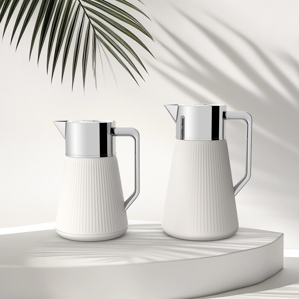 Ripple Regal Insulated Beverage Server – Plastic Body with Glass Liner, Ribbed Modern Design (0.5L / 1.0L, 4 Colors Available)