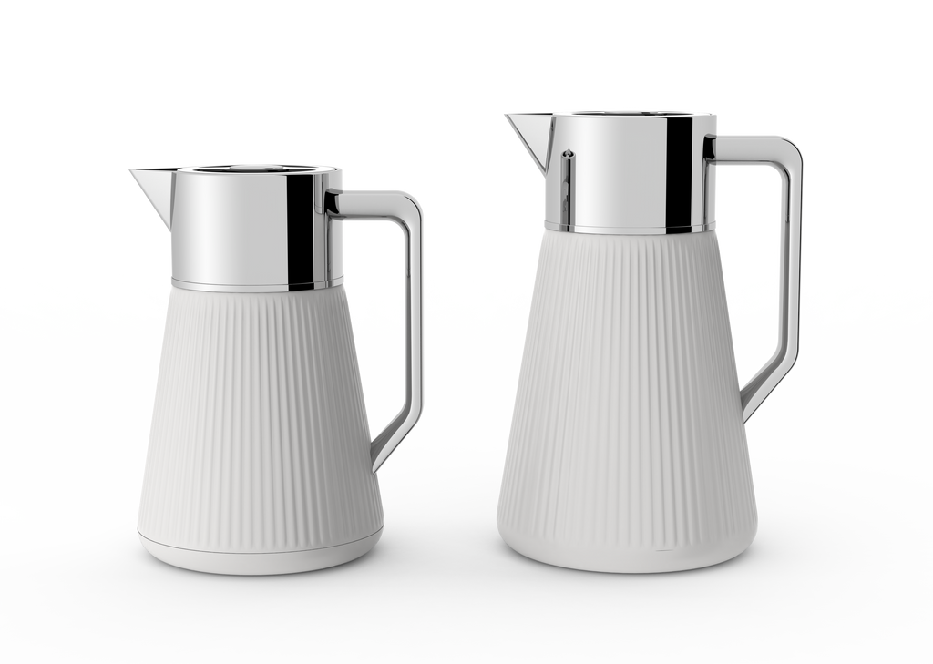 Ripple Regal Insulated Beverage Server – Plastic Body with Glass Liner, Ribbed Modern Design (0.5L / 1.0L, 4 Colors Available)