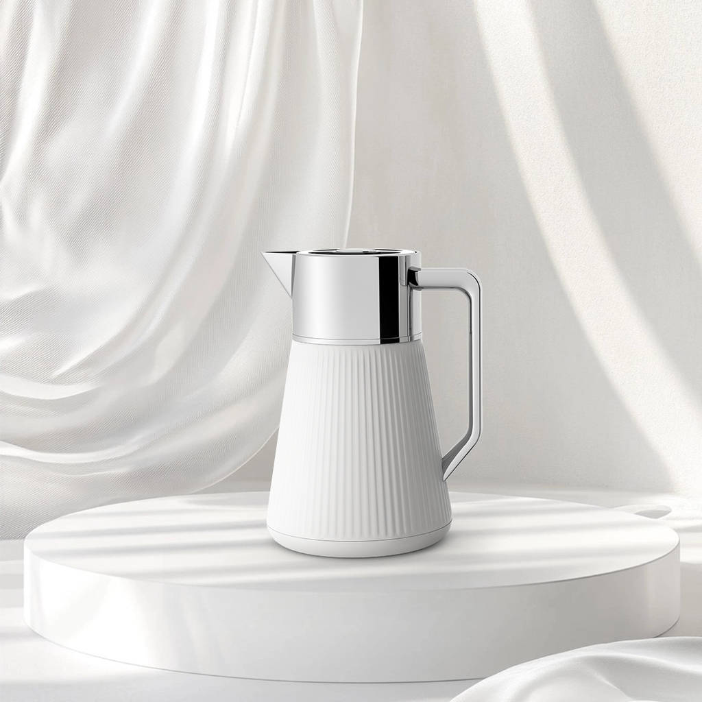 Ripple Regal Insulated Beverage Server – Plastic Body with Glass Liner, Ribbed Modern Design (0.5L / 1.0L, 4 Colors Available)