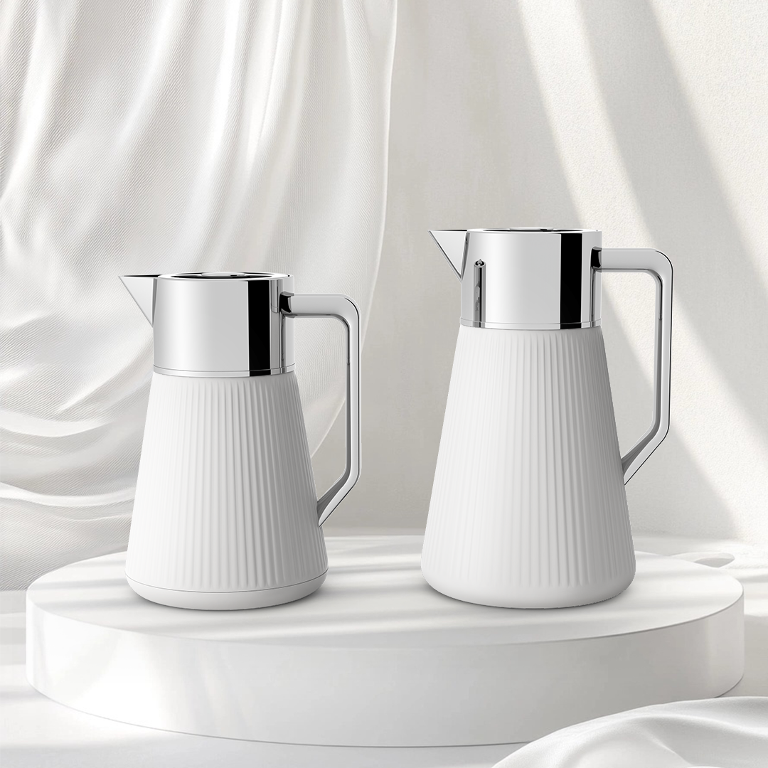 Ripple Regal Insulated Beverage Server – Plastic Body with Glass Liner, Ribbed Modern Design (0.5L / 1.0L, 4 Colors Available)