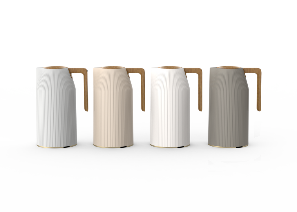 Ripple Regal Insulated Beverage Server – 1.0L Plastic Body with Glass Liner, Modern Ribbed Design (4 Colors Available)