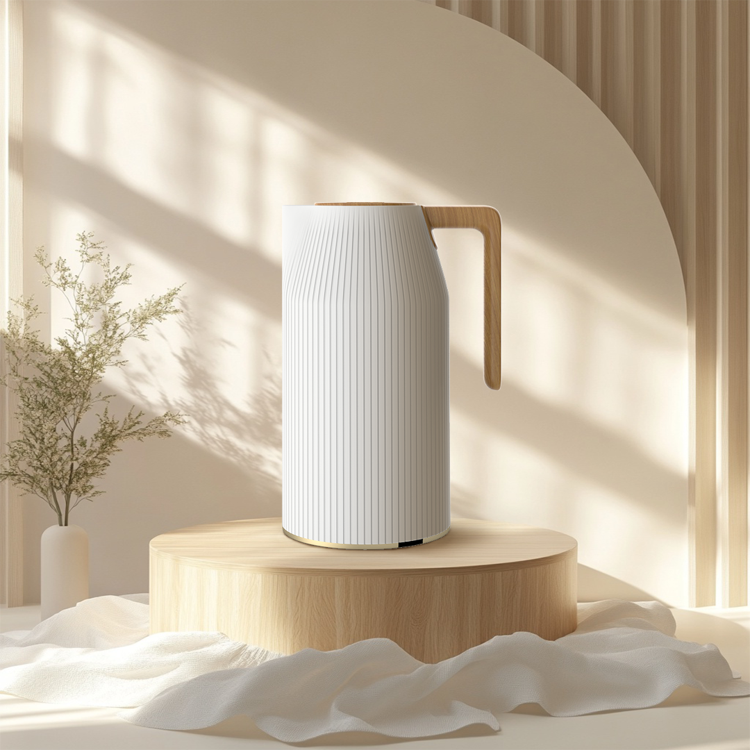 Ripple Regal Insulated Beverage Server – 1.0L Plastic Body with Glass Liner, Modern Ribbed Design (4 Colors Available)