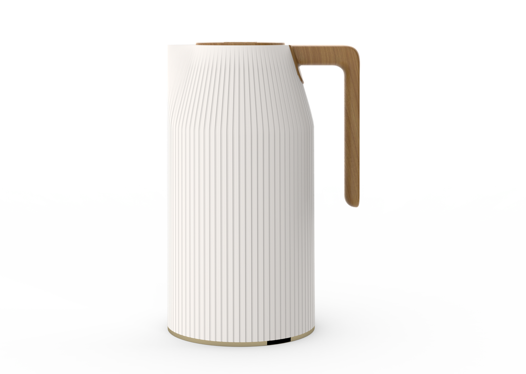 Ripple Regal Insulated Beverage Server – 1.0L Plastic Body with Glass Liner, Ribbed Design with Wooden Handle (4 Colors Available)
