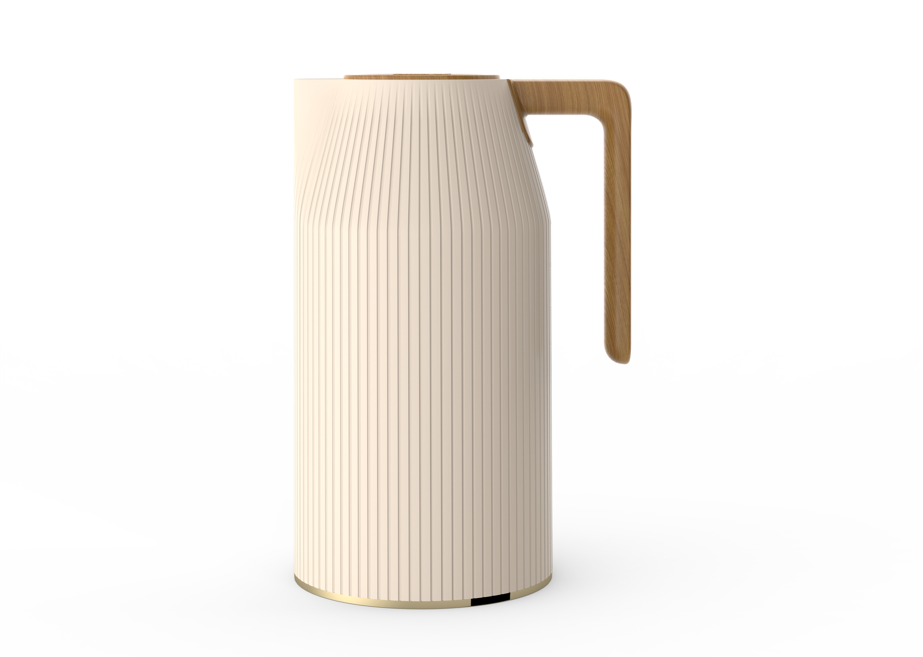 Ripple Regal Insulated Beverage Server – 1.0L Plastic Body with Glass Liner, Ribbed Design with Wooden Handle (4 Colors Available)