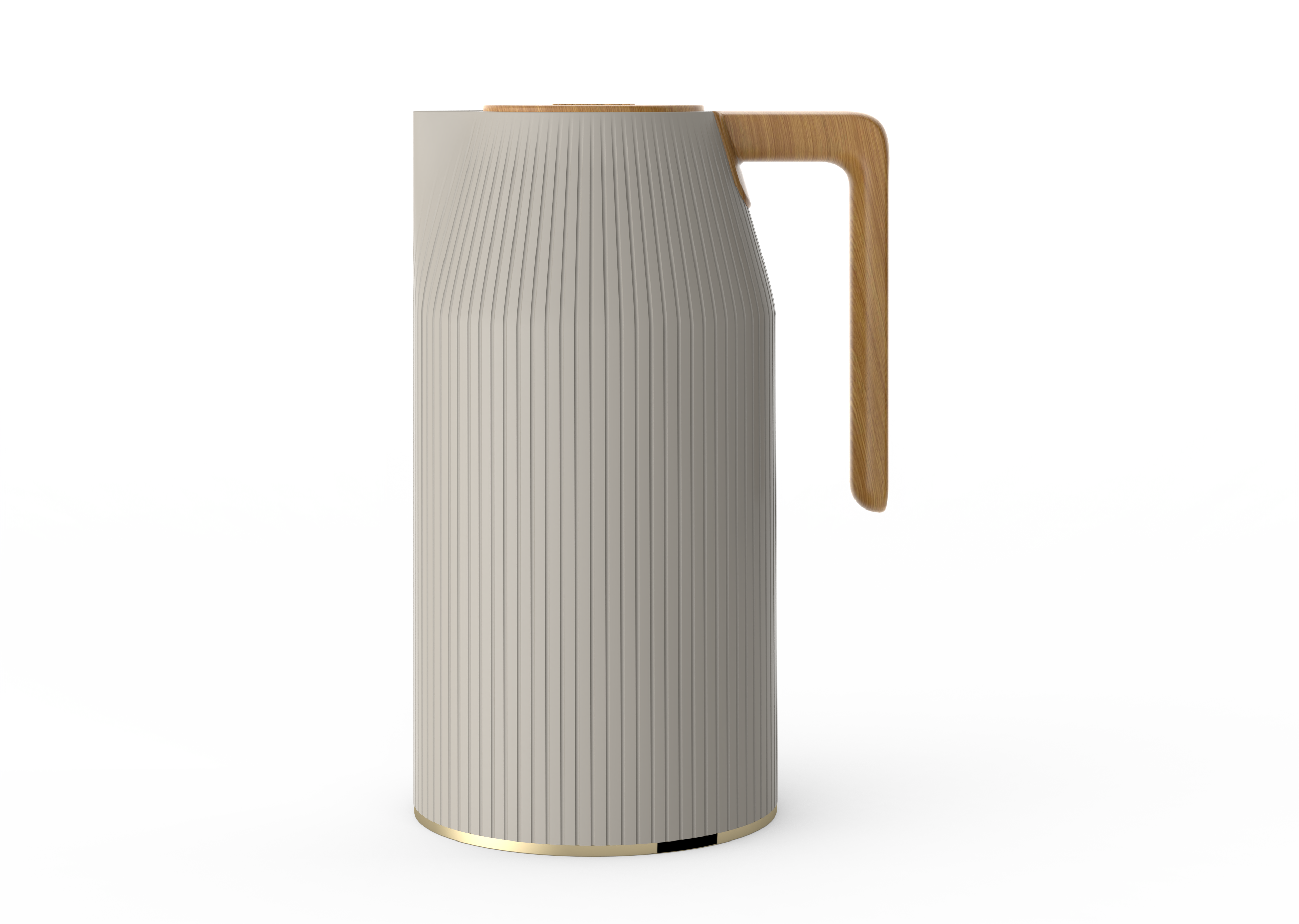 Ripple Regal Insulated Beverage Server – 1.0L Plastic Body with Glass Liner, Ribbed Design with Wooden Handle (4 Colors Available)