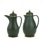 Regal by Ripple 2-Piece Premium Thermos Set – 0.35L Coffee Flask + 0.6L Tea Flask – Dark Green, Dark Gray, Ivory, Light Coffee, Light Smoke Gray – ABS Body with Glass Liner