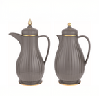 Regal by Ripple 2-Piece Premium Thermos Set – 0.35L Coffee Flask + 0.6L Tea Flask – Dark Green, Dark Gray, Ivory, Light Coffee, Light Smoke Gray – ABS Body with Glass Liner