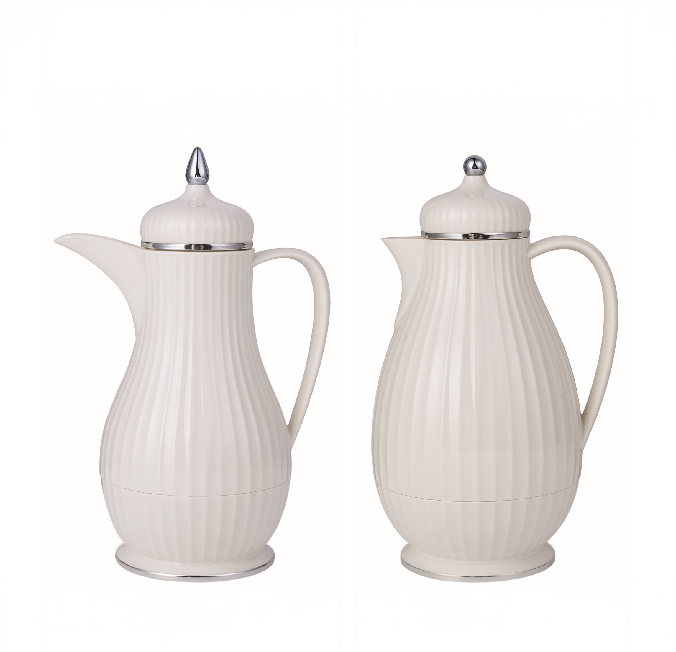 Regal by Ripple 2-Piece Premium Thermos Set – 0.35L Coffee Flask + 0.6L Tea Flask – Dark Green, Dark Gray, Ivory, Light Coffee, Light Smoke Gray – ABS Body with Glass Liner