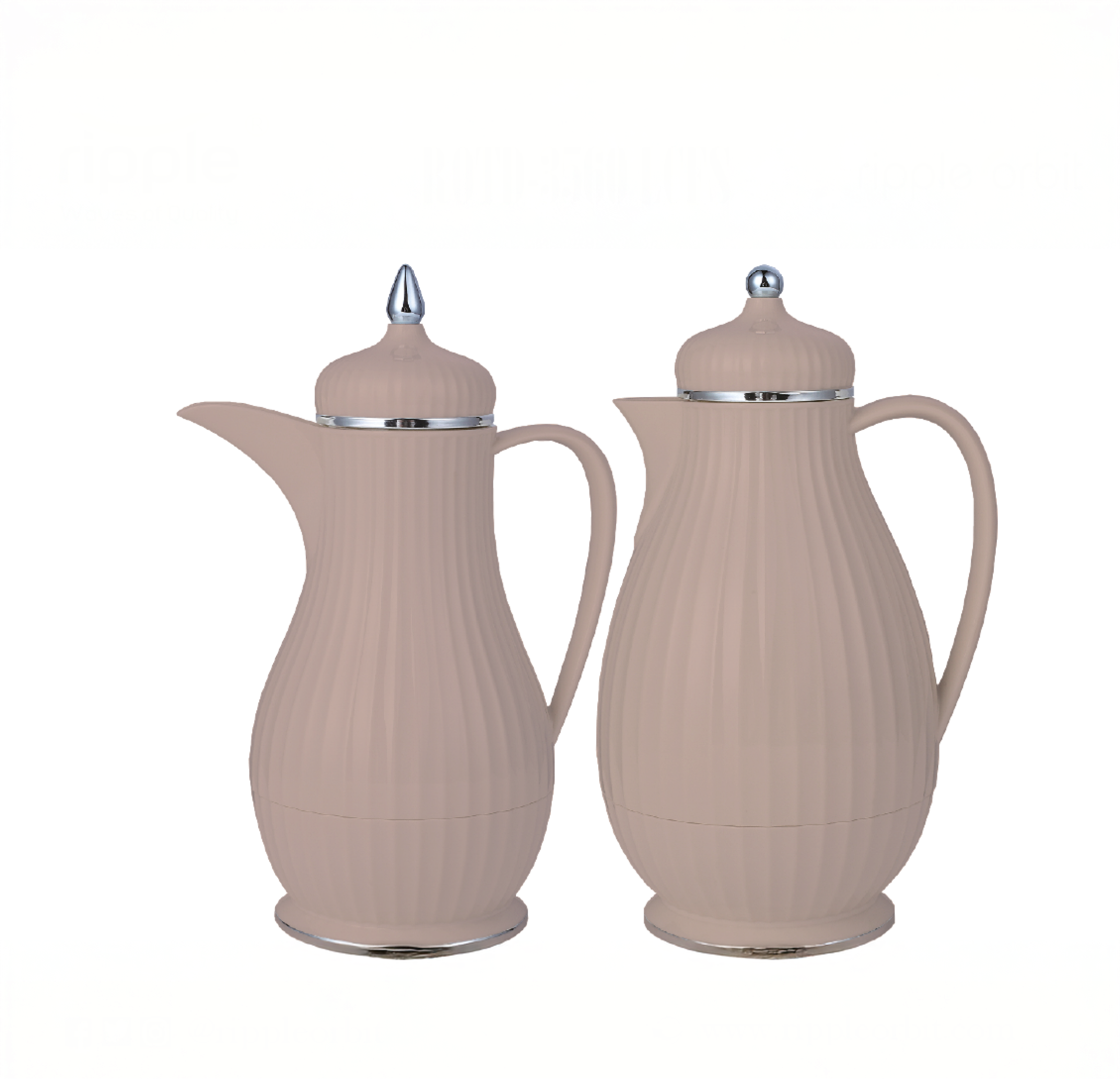 Regal by Ripple 2-Piece Premium Thermos Set – 0.35L Coffee Flask + 0.6L Tea Flask – Dark Green, Dark Gray, Ivory, Light Coffee, Light Smoke Gray – ABS Body with Glass Liner