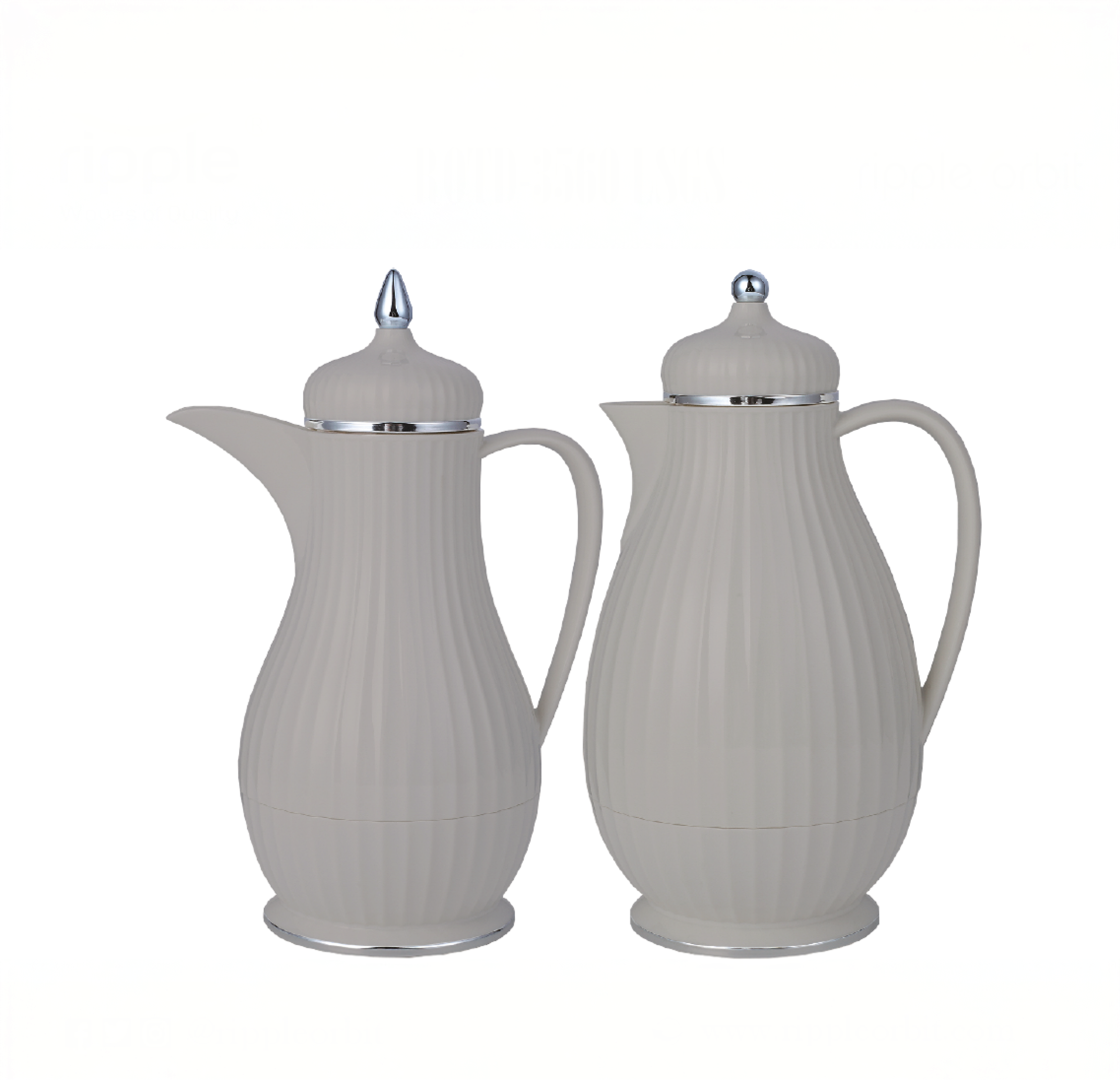 Regal by Ripple 2-Piece Premium Thermos Set – 0.35L Coffee Flask + 0.6L Tea Flask – Dark Green, Dark Gray, Ivory, Light Coffee, Light Smoke Gray – ABS Body with Glass Liner