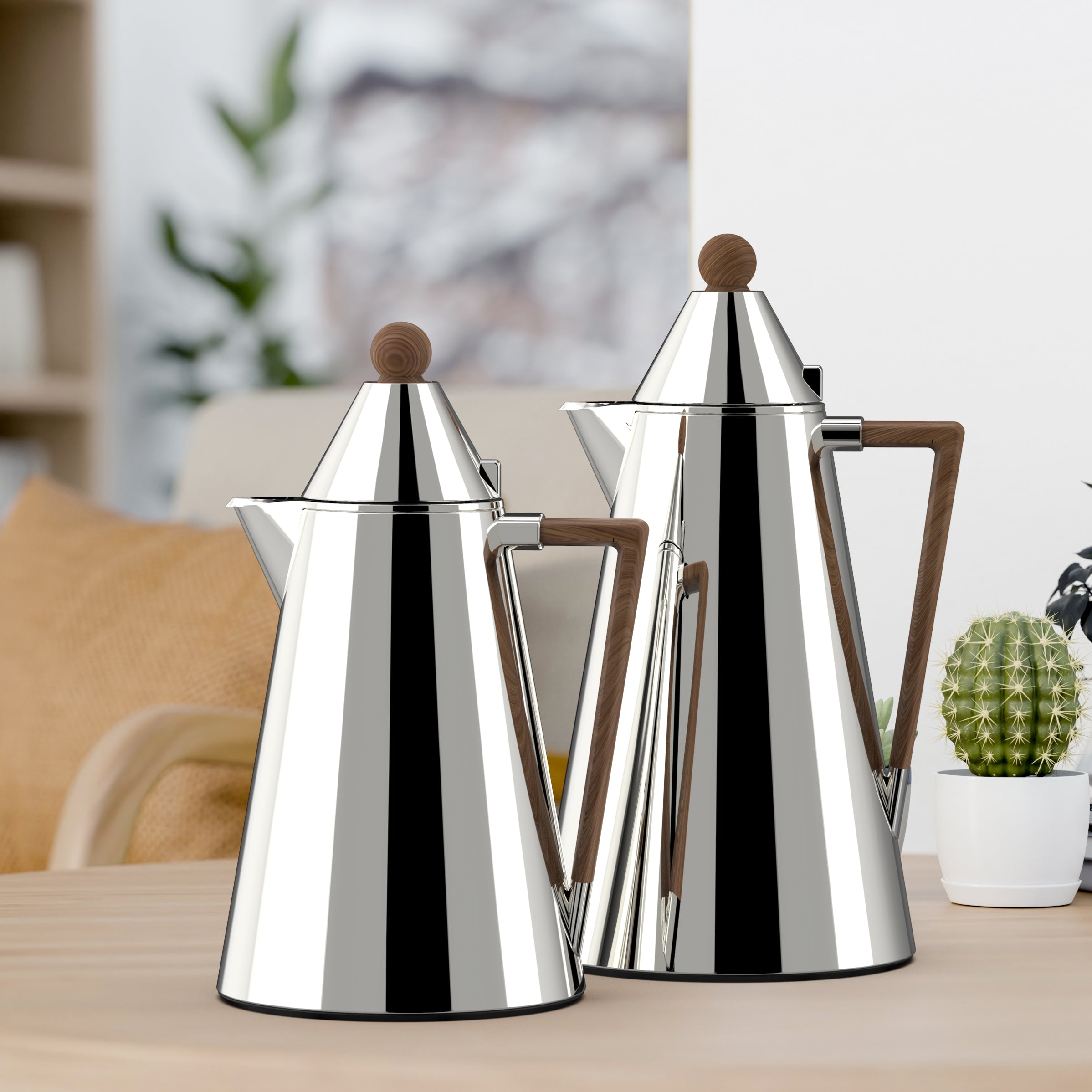 Regal by Ripple RGD17 Series 2-Piece Vacuum Flask Set (0.5 L + 1.0 L) – Stainless Steel Body with Glass Liner – Elegant Arabic Coffee & Tea Thermos – 4 Designer Color Options