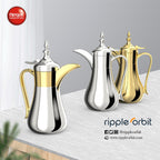 Regal Double Wall Vacuum Flask Set Stainless Steel 0.7L & 1L – Gold