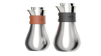 Ripple Regal Insulated Stainless Steel Beverage Jug – 0.7L Double Wall Design with Leather Wrap (Jet Black / Brown or Black)