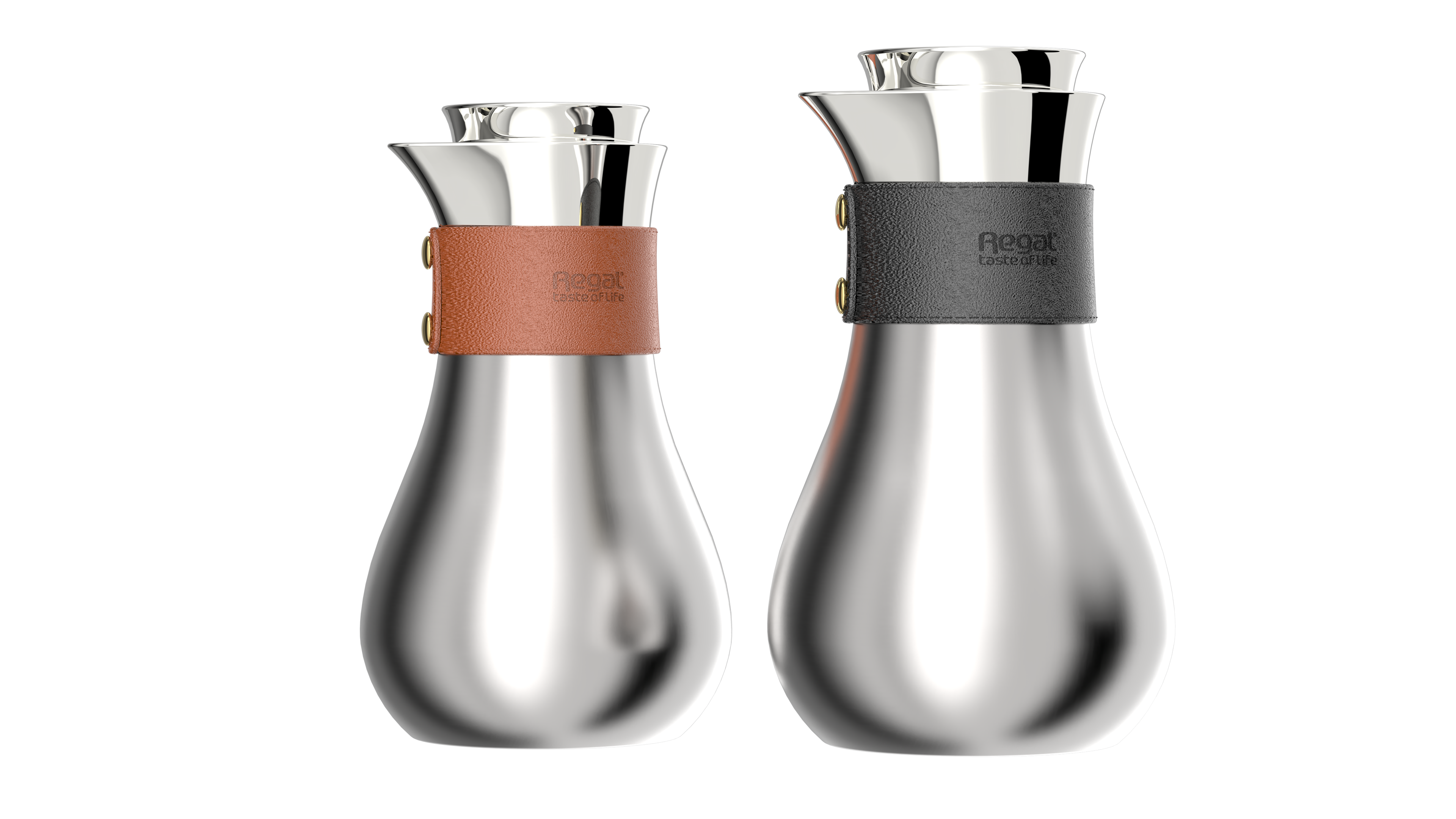 Ripple Regal Insulated Stainless Steel Beverage Jug – 0.7L Double Wall Design with Leather Wrap (Jet Black / Brown or Black)