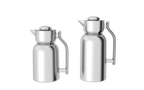 Regal by Ripple 2-Piece Double-Wall Vacuum Flask Set (1.0 L + 1.3 L) – Full Stainless Steel Body & Liner – Matte Silver Finish – Premium Insulated Thermal Jug Set