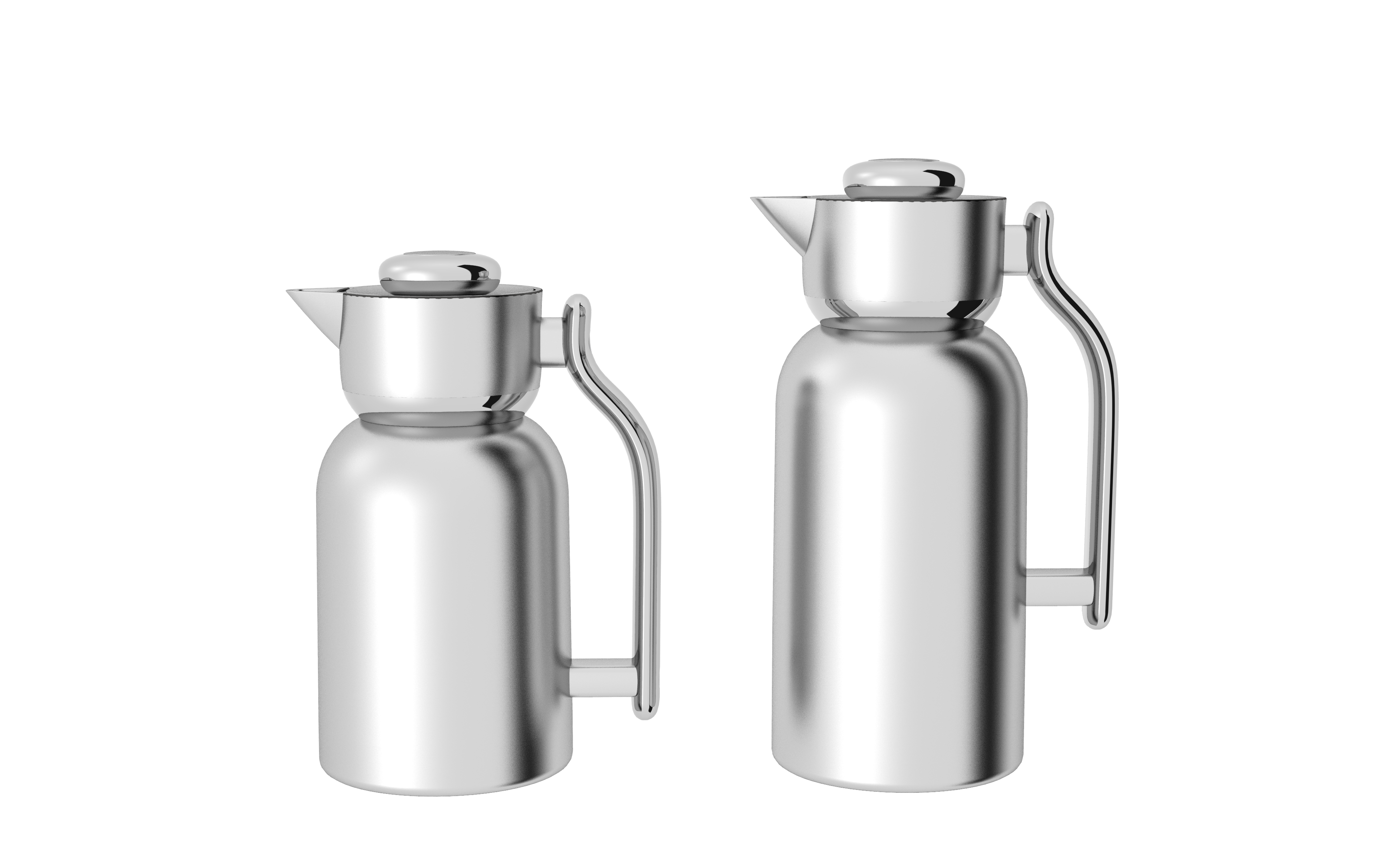 Regal by Ripple 2-Piece Double-Wall Vacuum Flask Set (1.0 L + 1.3 L) – Full Stainless Steel Body & Liner – Matte Silver Finish – Premium Insulated Thermal Jug Set