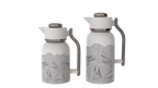 Regal by Ripple 2-Piece Double-Wall Vacuum Flask Set (1.0 L + 1.3 L) – Full Stainless Steel Body & Liner – Modern Geometric Design – Gray Edition –