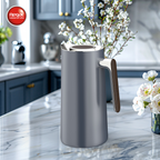 Ripple Regal Insulated Coffee & Tea Server 1L, Stainless Steel Body with Glass Liner, Metal Finish