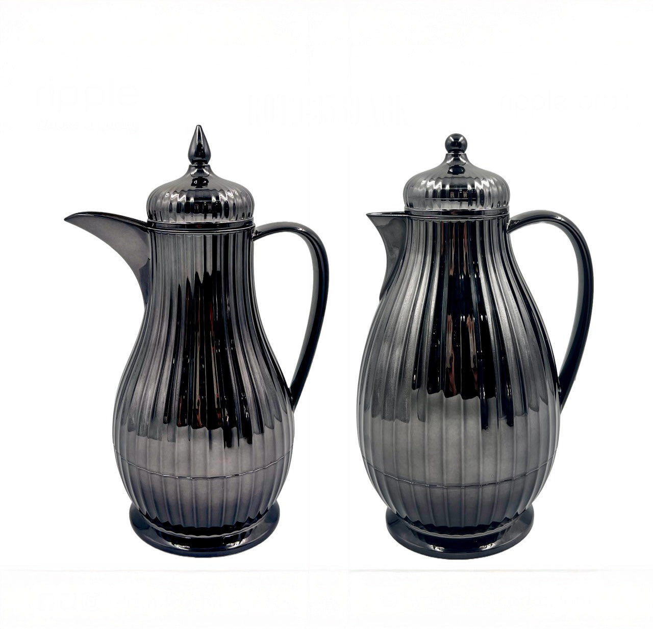 Regal by Ripple Luxury 2-Piece Thermos Set – 0.35L Coffee Flask + 0.6L Tea Flask – Gold / Silver / Jet Black – ABS Body with Glass Liner – Hot & Cold Vacuum Flask