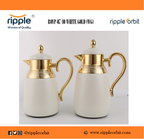 Ripple 0.7L + 1L Vacuum Insulated Flask Set – Double Wall Stainless Steel Body with Glass Liner, Arabic Coffee & Tea Serving Jugs, 6 Color Options