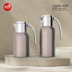Regal by Ripple 2-Piece Full Stainless Steel Thermos Set – 1.0L Coffee Flask + 1.3L Tea Flask – Double Wall Insulated with Steel Liner – Elegant Copper with Silver Finish – TSC12Q-GP COPPER